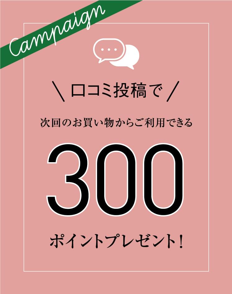 口コミ投稿で300ポイントプレゼント